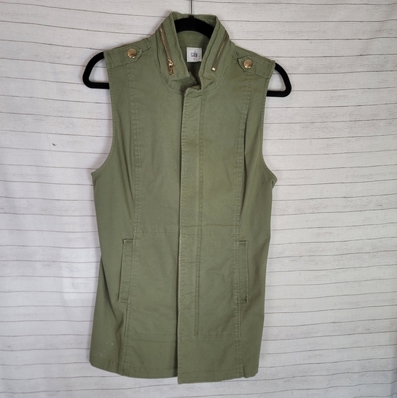 CAbi Explorer Army Utility Style Vest in Khaki Green, sz Small - Picture 1 of 15